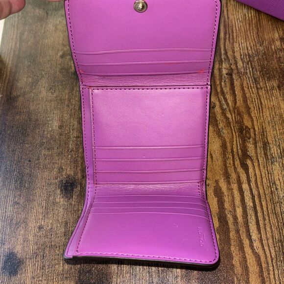 Coach mini sierra satchel purse/bag purple crossgrain leather + wallet F57555 - Picture 10 of 12